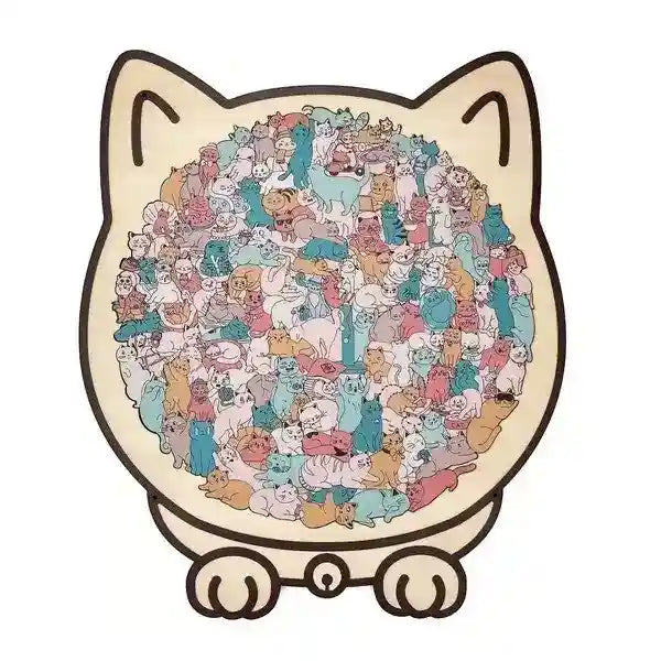 Puzzle in legno a forma di gatto Morandi 135 pezzi – Idea regalo originale per amanti dei gatti by null