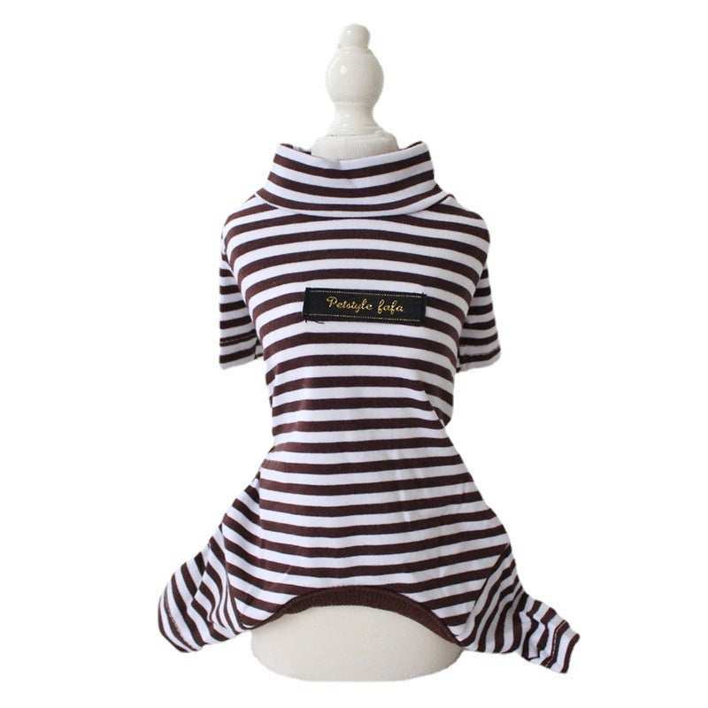 Striped Four Paws Dog Pajama Suit – Soft Cotton