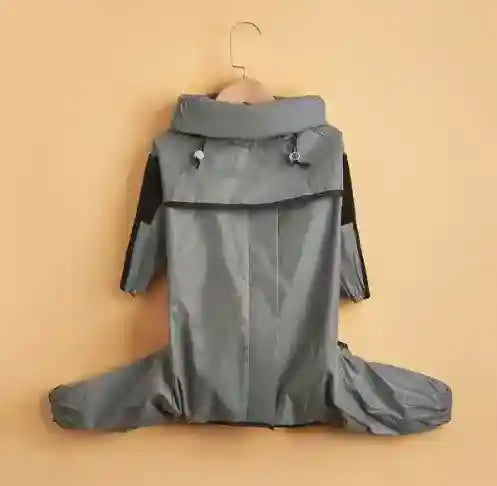 フチュラ4足犬用防水ジャケット - ジッパー付きレインコート