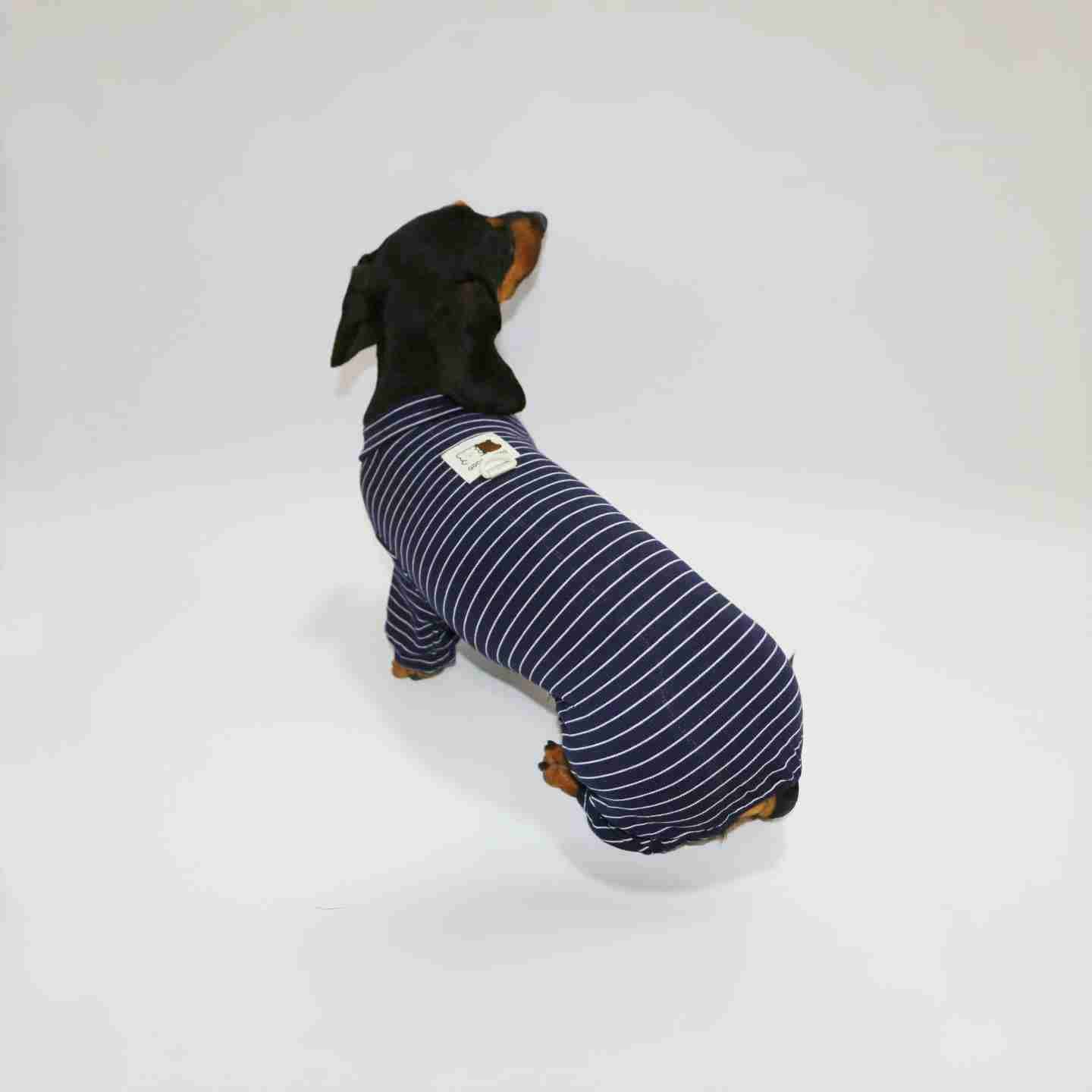 Tutina Bassotto a Righe - Copertura 4 Zampe per Corpi Allungati by Dog Moda