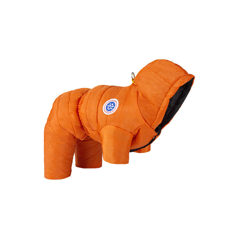 "Chamonix" Dog Down Jacket with Hood and Harness Ring - Full Protection 