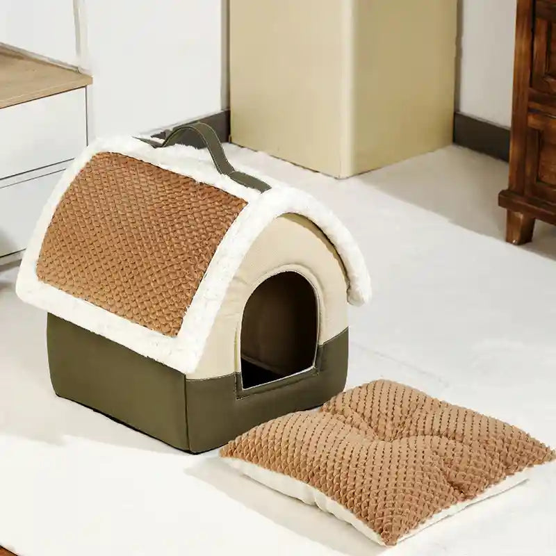 Cuccia Casetta con Cuscino Removibile per Cani e Gatti by Dog Moda