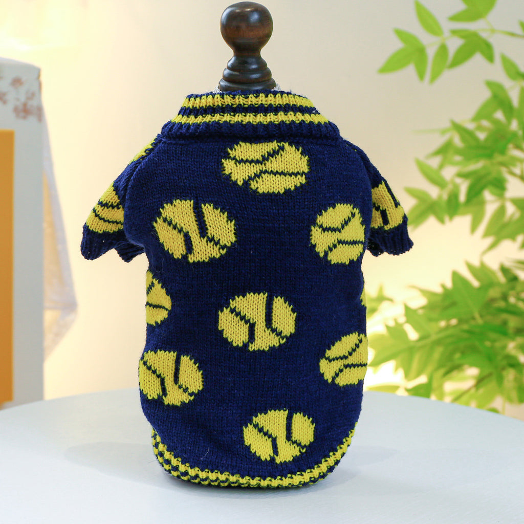 Pull pour chiens brodé - motifs ours, cactus et basketball