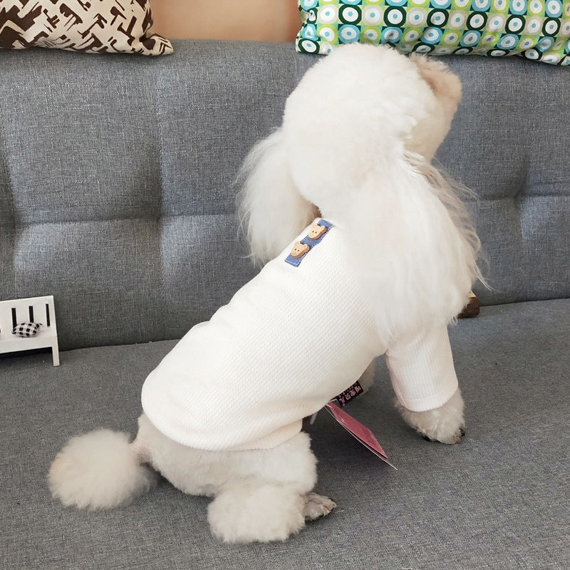Maglia in cotone per cani di piccola taglia con orsetti e scollo a V - Dog Moda