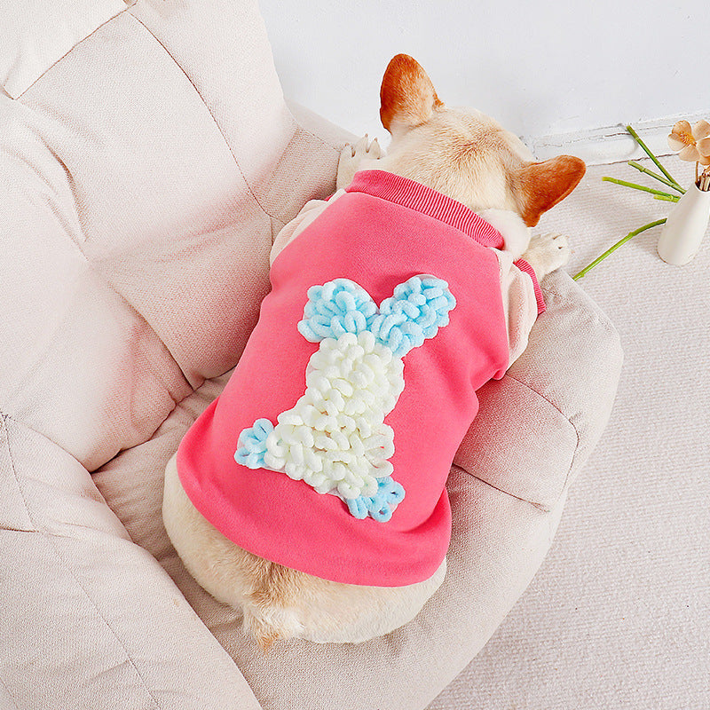 Cotton Sweatshirt for Female Bulldog "Bunny"