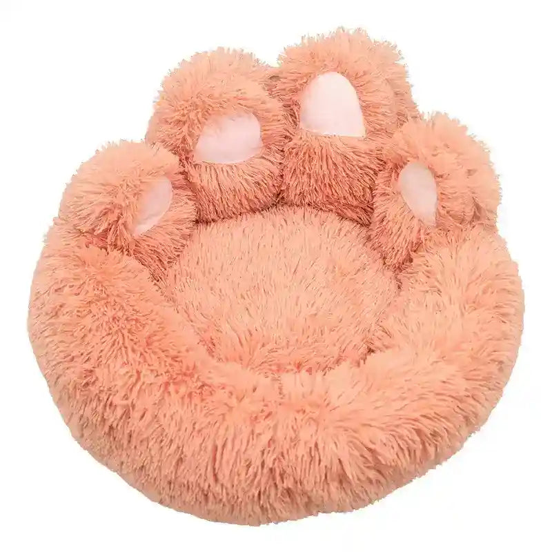 Cuccia Rotonda Morbida con Schienale a Zampa per Cani e Gatti by Dog Moda