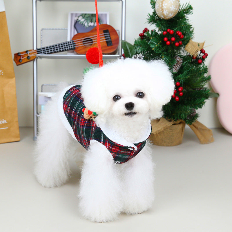 Cappotto Scottish per Cani - Smanicato con Orsetto Natalizio
