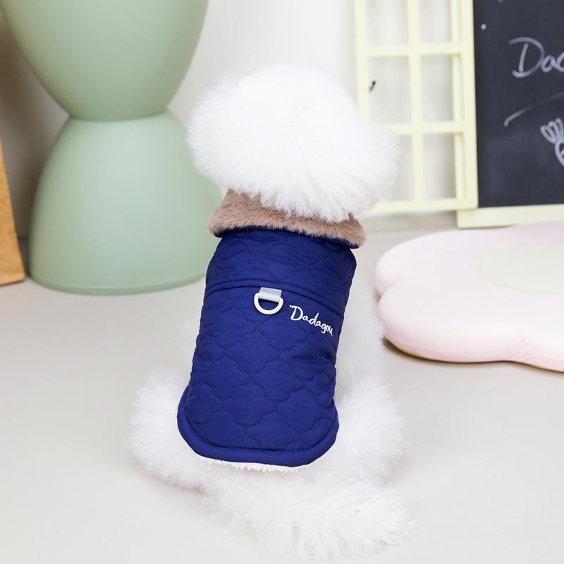 Sestriere Dadagou Dog Coat | Faux Fur Collar and Harness 