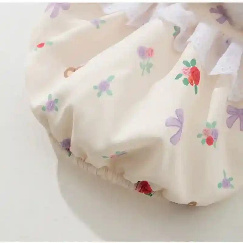 Vestido Osito con Capucha y Orejas para Perros - Floral