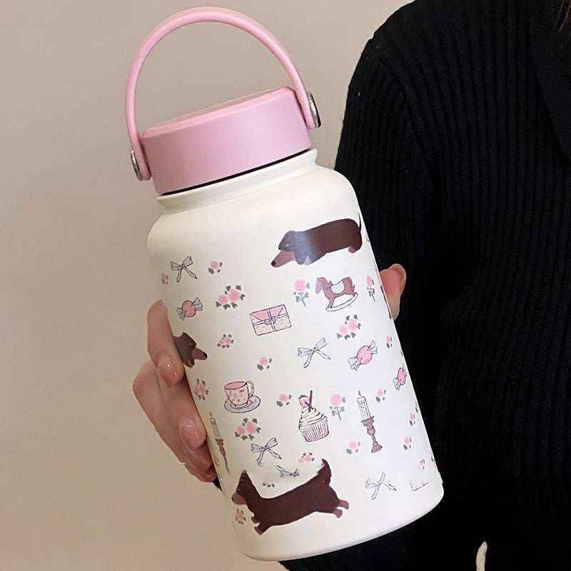 Borraccia Termica Bassotto Floreale 650ml in Acciaio Inox by Dog Moda