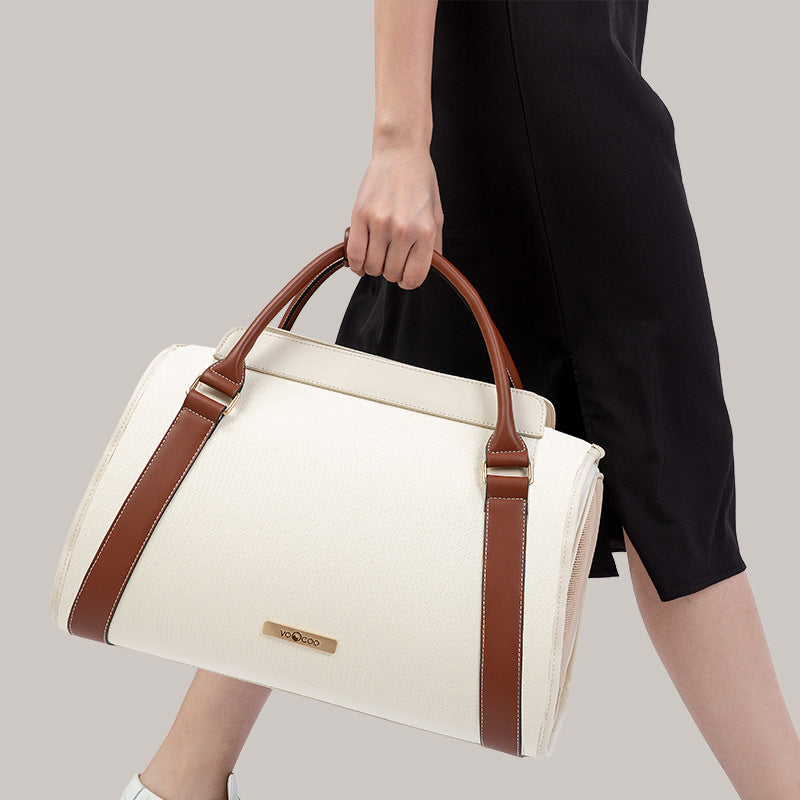 Trasportino Lusso VocoO per Cani e Gatti - Ecopelle Bianca e Zainetto