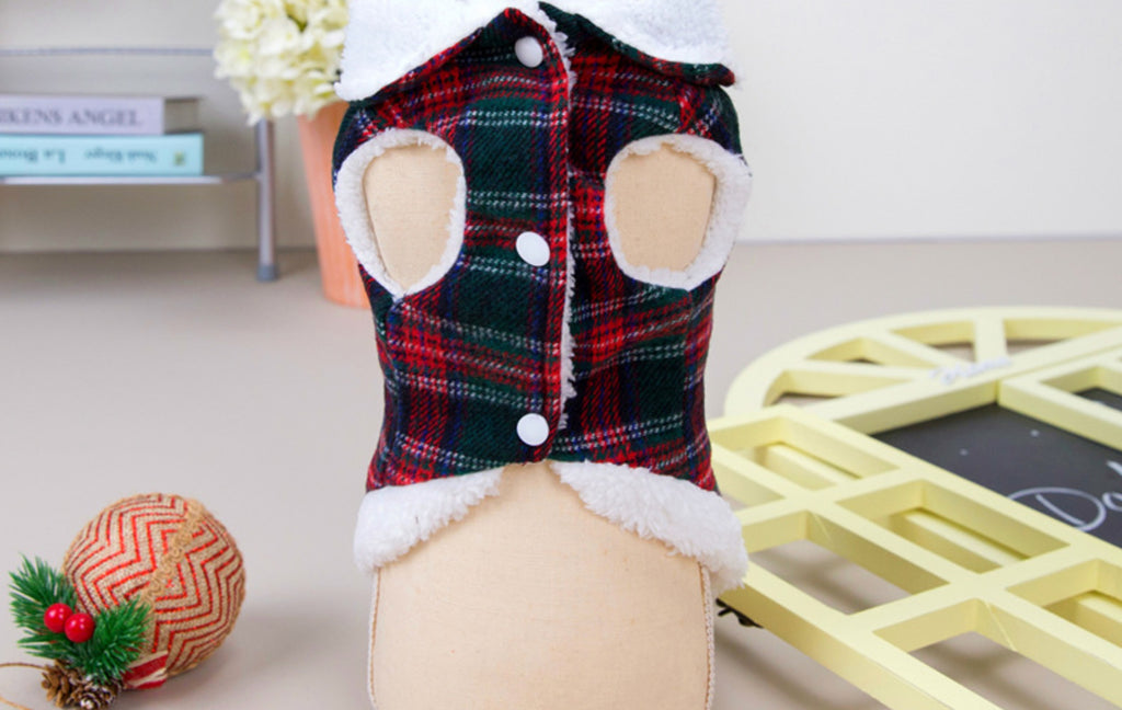 Cappotto Scottish per Cani - Smanicato con Orsetto Natalizio
