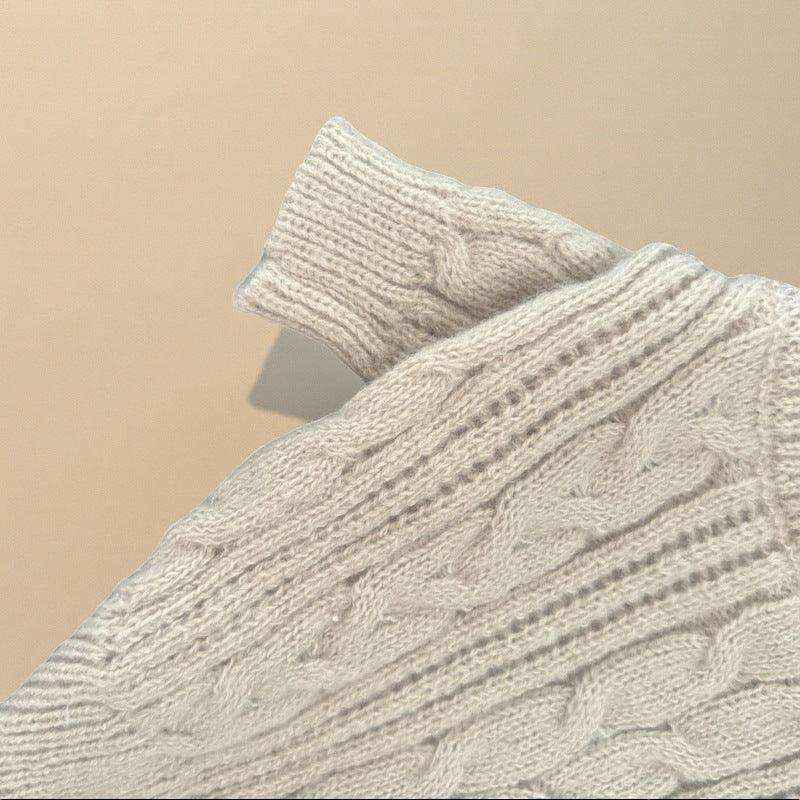 犬猫用ケーブル編みセーター - 暖かくて柔らかい冬用