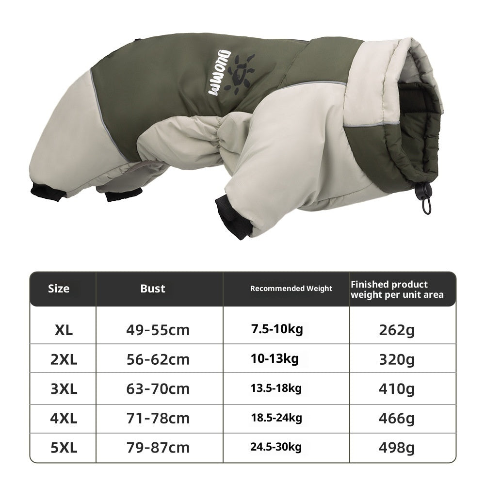 DUOMM Waterproof Padded Coat for 4-Legged Dogs XL-5XL