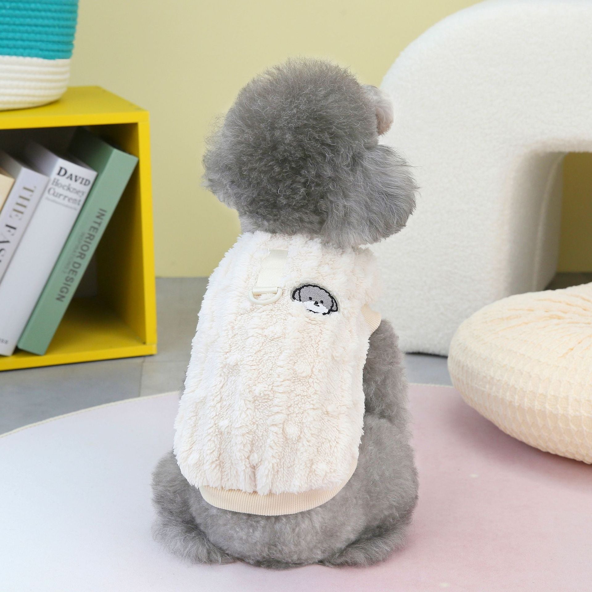 Cuddly Dog Sweater with Harness and Maltese Embroidery