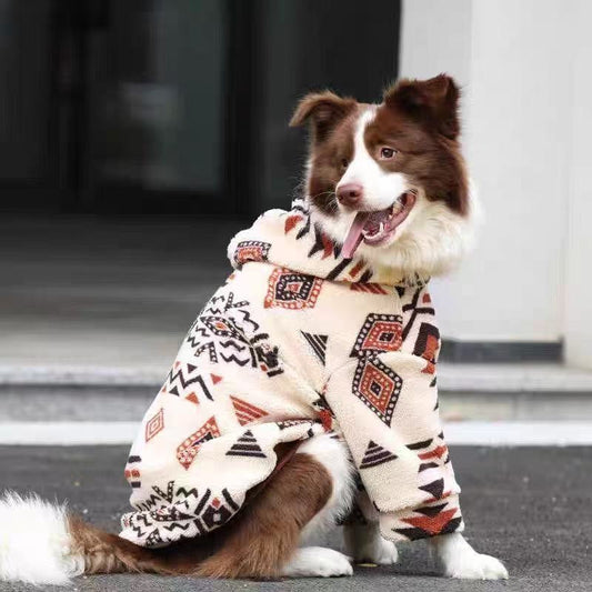 Felpa per Cani con Cappuccio - Pile Caldo Geometrico by Dog Moda
