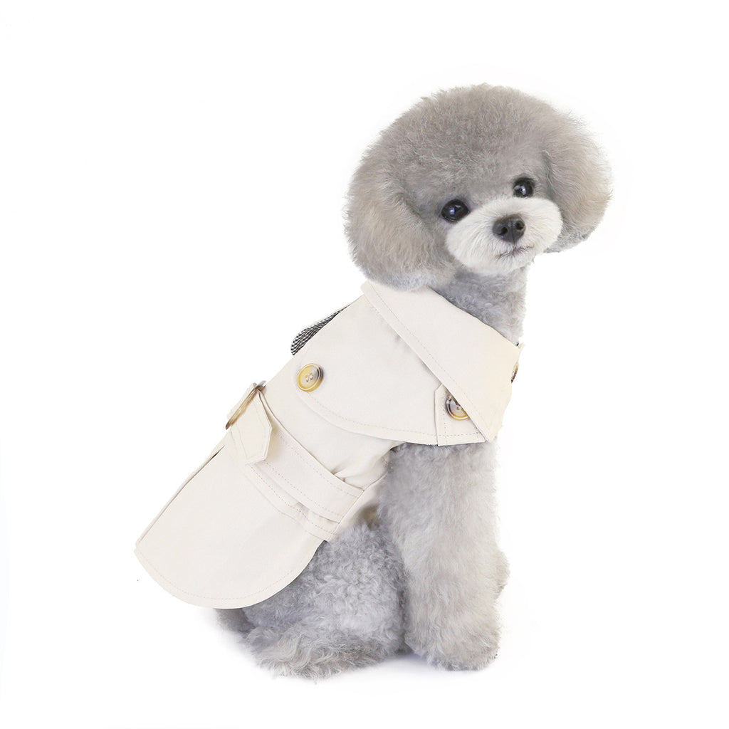 Cappotto leggero elegante per cani piccoli con bottoni e colletto