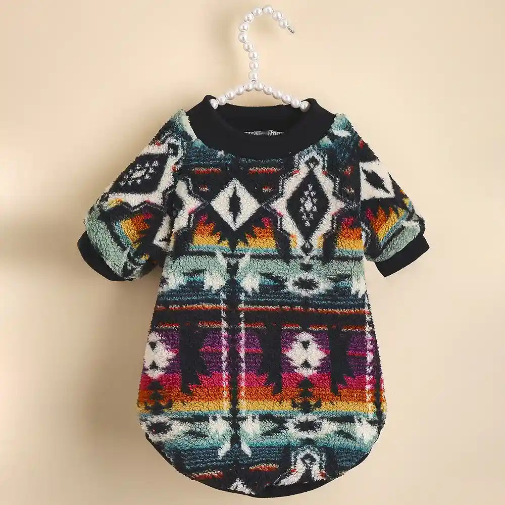 Felpa Pile Sherpa Cani - Stile Etnico Caldo e Morbido by Dog Moda