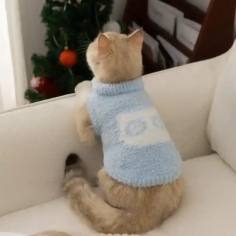 犬と猫用の柔らかいフクロウのセーター - 暖かい冬用