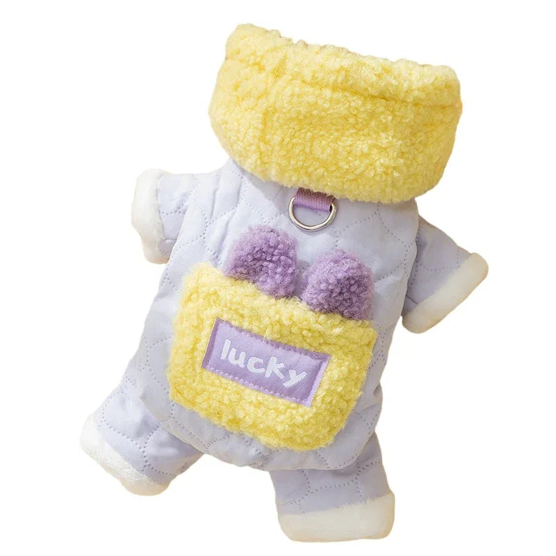 Lucky Dog Coat with Fleece and Hood 4 Paws