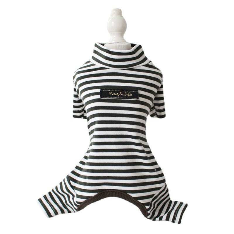 Gestreifter Hundepyjama „Four Paws“ – Weiche Baumwolle