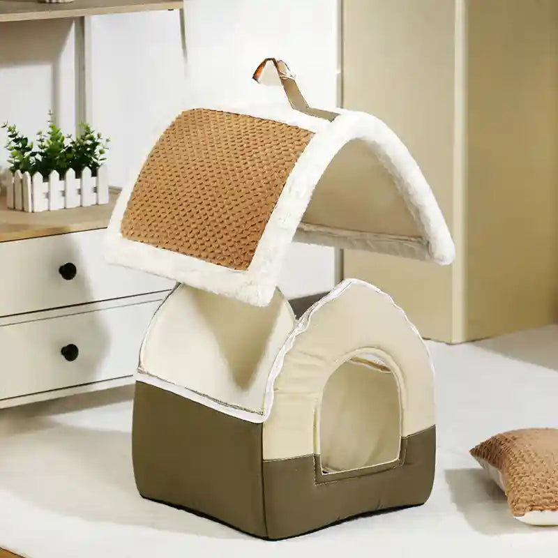 Cuccia Casetta con Cuscino Removibile per Cani e Gatti by Dog Moda