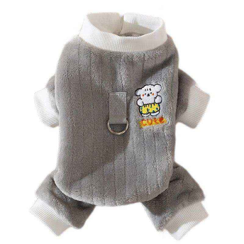 かわいいパイルの犬猫用ロンパース - 暖かいマルチーズベア