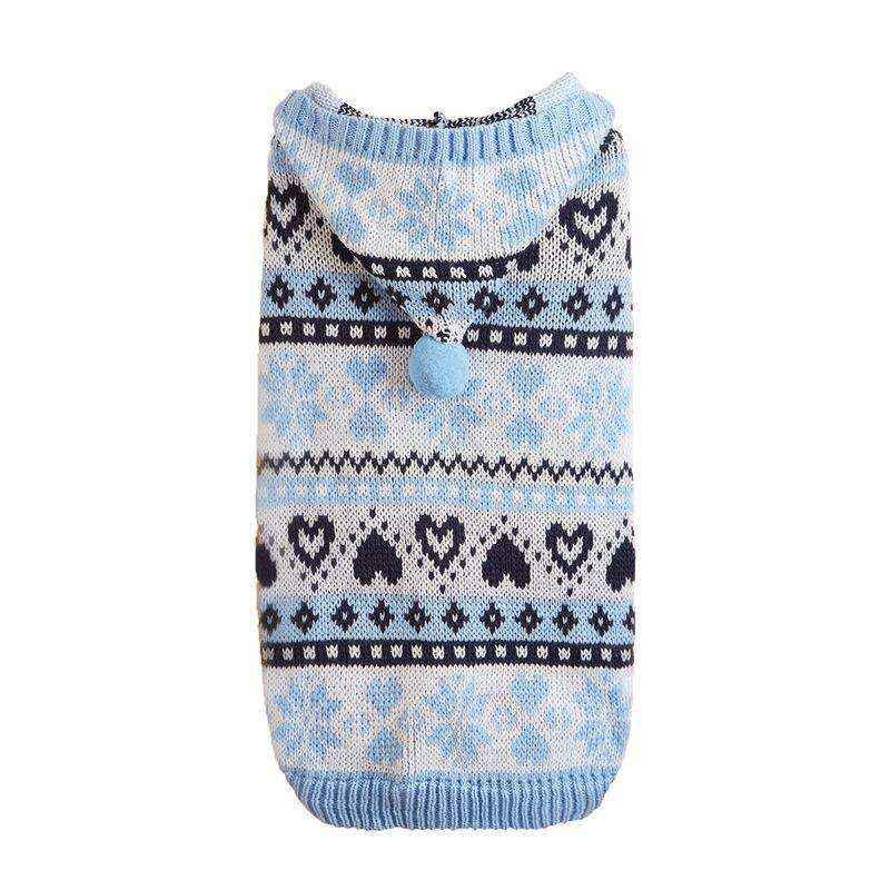 Maglione per Cani con Cappuccio e Ponpon | Fantasia Cuoricini by Dog Moda