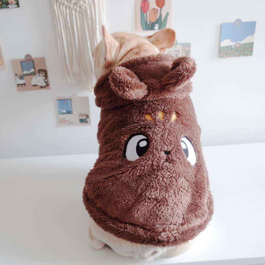 Cappotto in Pile per Cani "Panda Chill" con Cappuccio e Musetto by Dog Moda