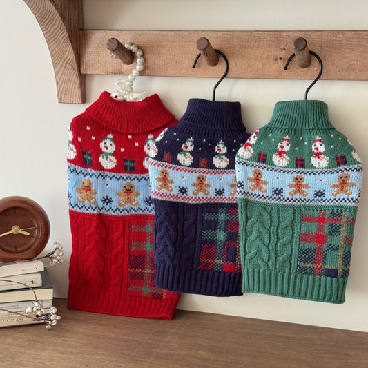 Maglione Natalizio per Cani - Pupazzo di Neve a Treccia by Dog Moda