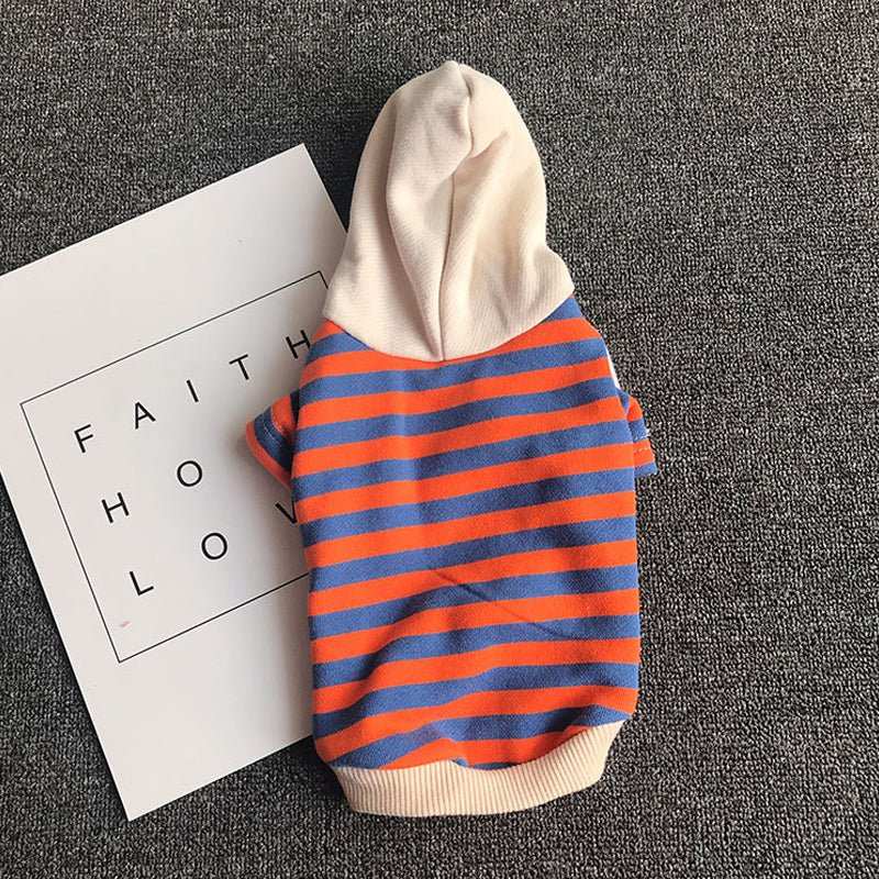 Felpa con Cappuccio "Stripe Style" – Comfort e Stile per Barboncini - Dog Moda