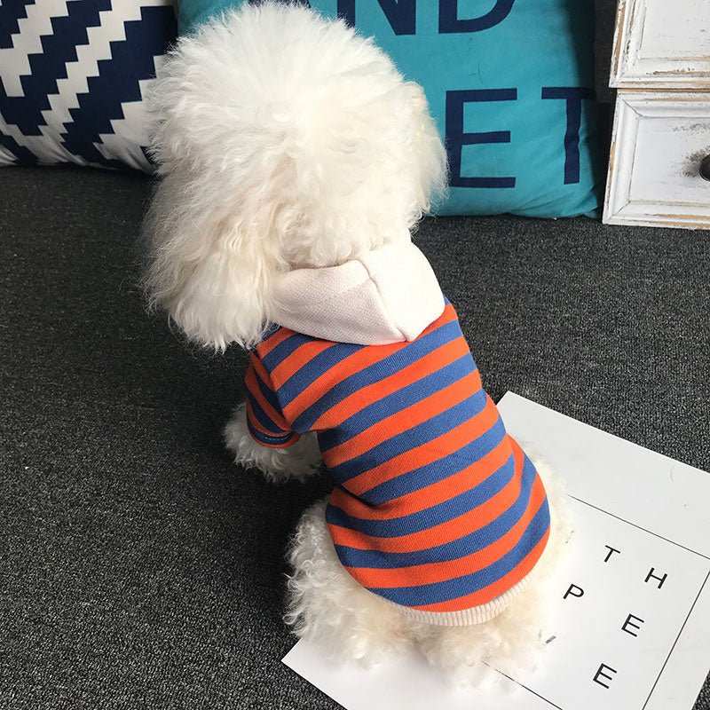 Felpa con Cappuccio "Stripe Style" – Comfort e Stile per Barboncini - Dog Moda