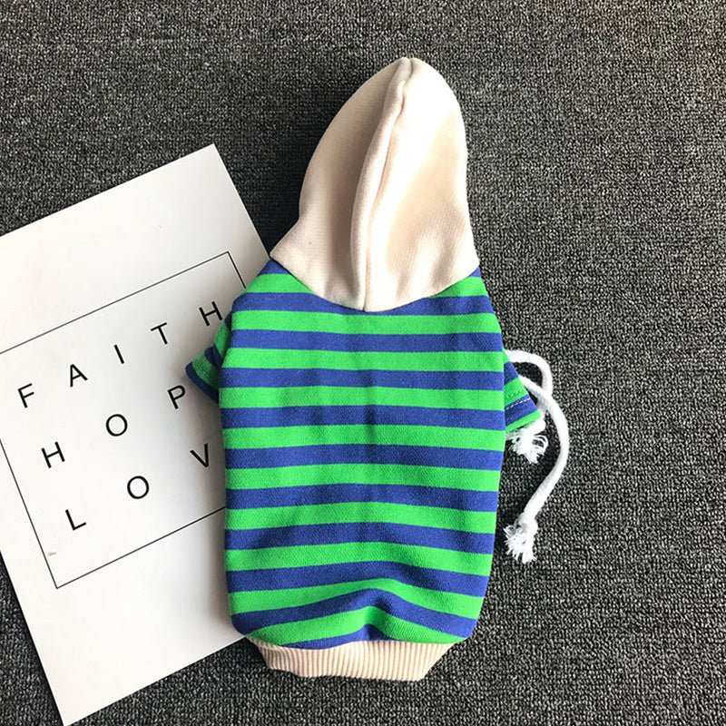Felpa con Cappuccio "Stripe Style" – Comfort e Stile per Barboncini - Dog Moda