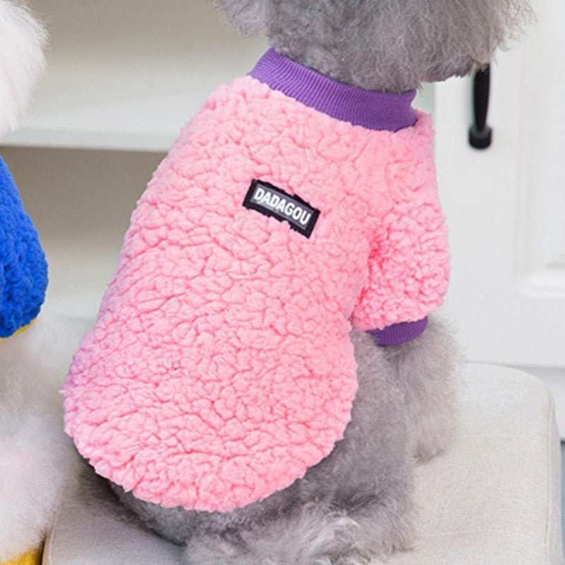 Felpa in Pile per Cani Tinta Unita - Colori Brillanti DADAGOU - Dog Moda
