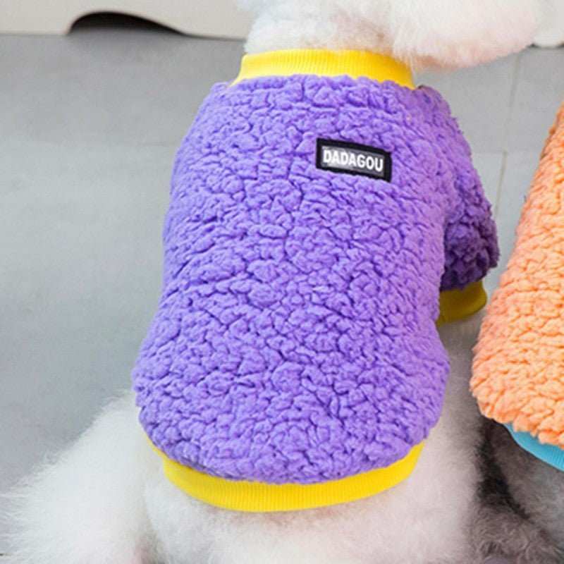 Felpa in Pile per Cani Tinta Unita - Colori Brillanti DADAGOU - Dog Moda