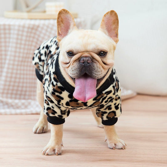 Felpa per Cani Bulldog Leopardata - Modello Savage - Dog Moda