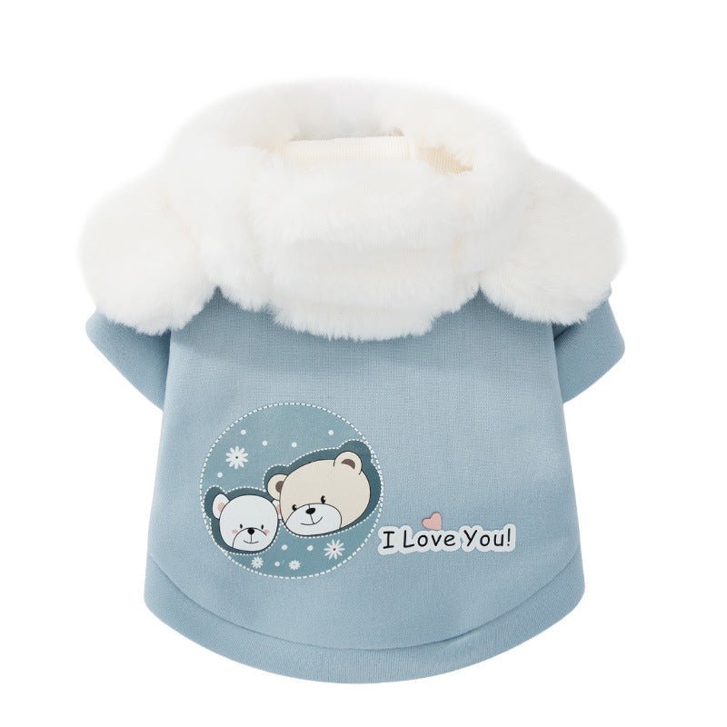 Felpa per Cani di Piccola Taglia Modello "I Love You" – Con Cappuccio Morbido e Stile Unico - Dog Moda