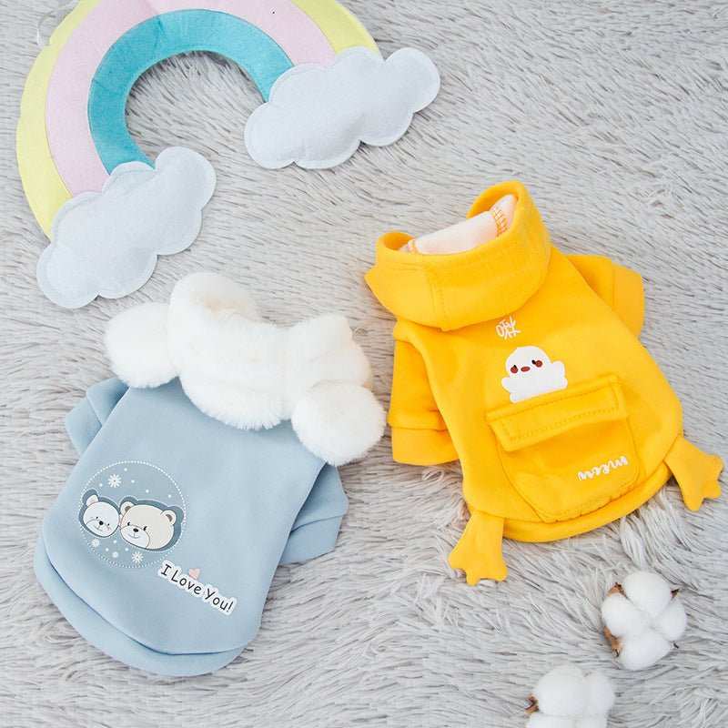 Felpa per Cani di Piccola Taglia Modello "I Love You" – Con Cappuccio Morbido e Stile Unico - Dog Moda