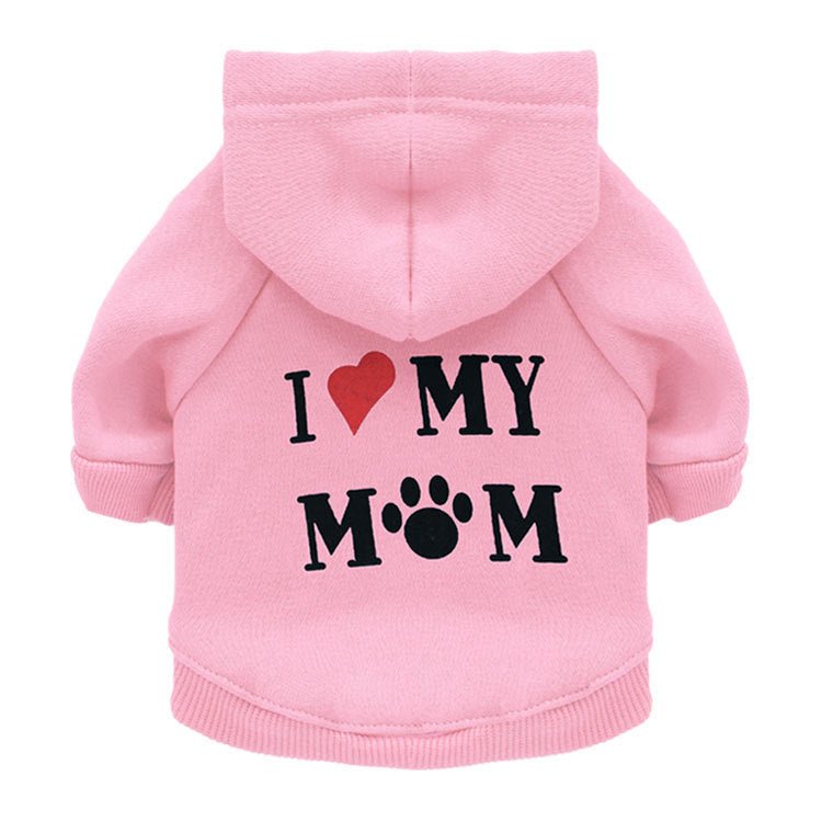 Felpa per Cani "I Love My MOM" – Perfetta per Barboncini e Chihuahua - Dog Moda