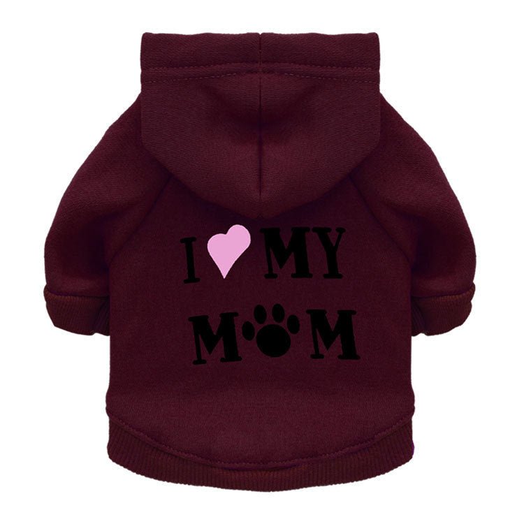 Felpa per Cani "I Love My MOM" – Perfetta per Barboncini e Chihuahua - Dog Moda