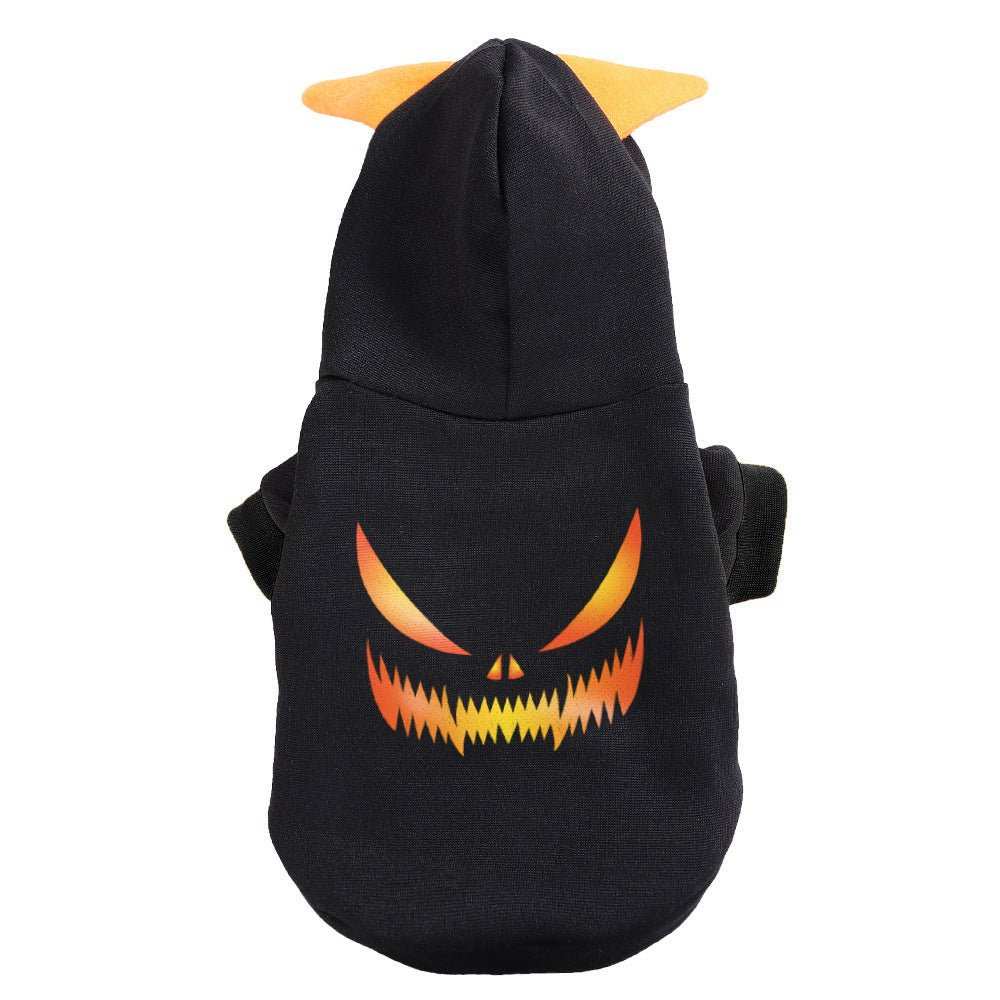 Felpa per cani nera con cappuccio "Halloween" - Dog Moda