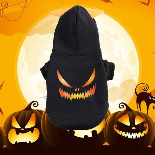 Felpa per cani nera con cappuccio "Halloween" - Dog Moda