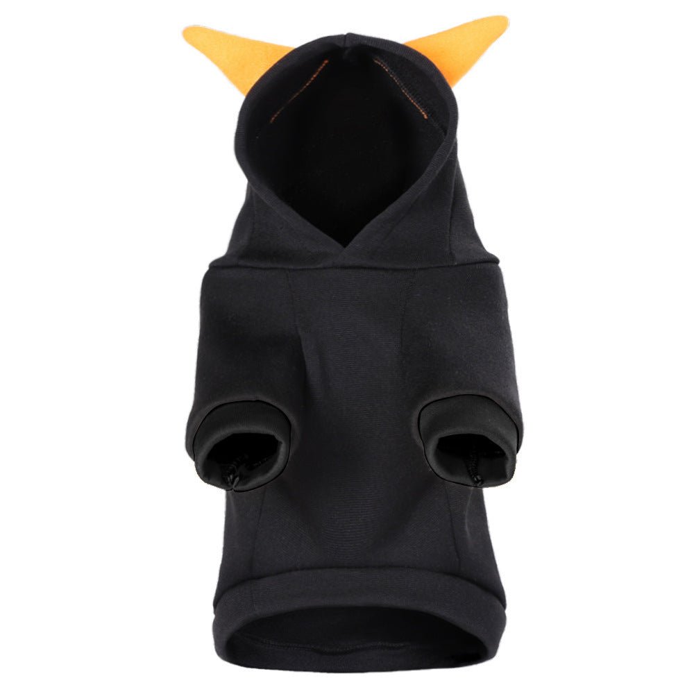 Felpa per cani nera con cappuccio "Halloween" - Dog Moda