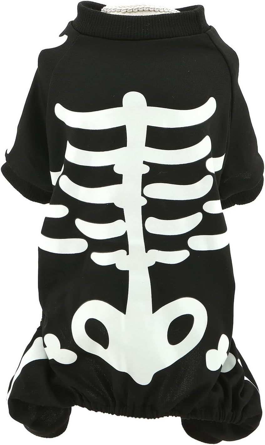 Felpa per Cani "Scheletro Luminoso" - Il Costume di Halloween Fosforescente - Dog Moda