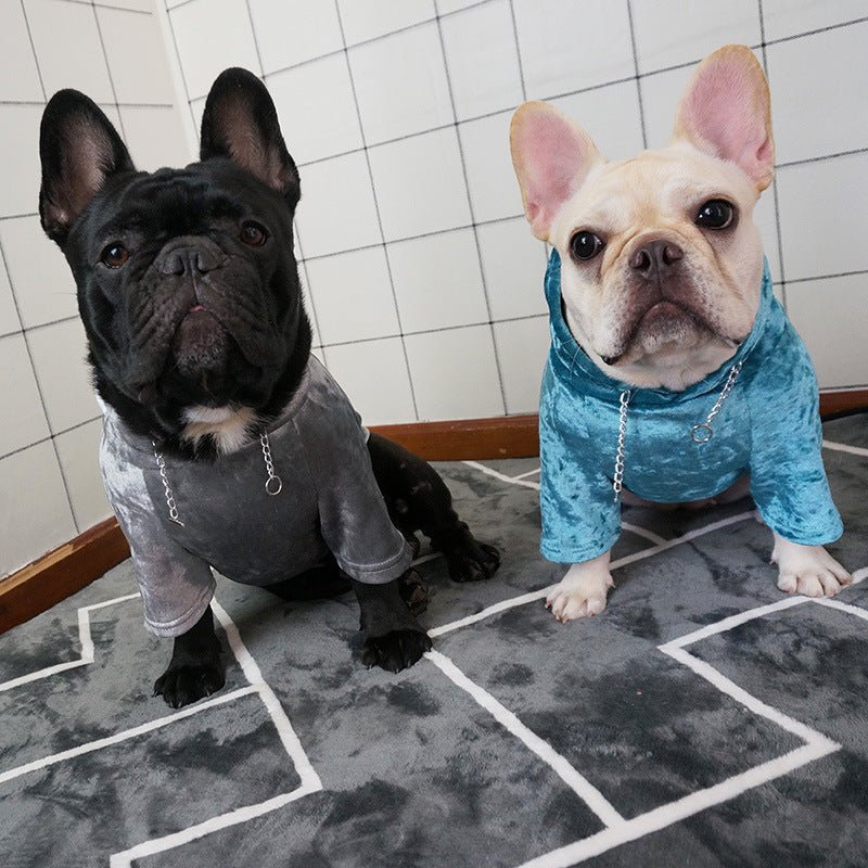 Felpina Leggera per Cani "Diamond" con Cappuccio in Velluto Lucido - Dog Moda