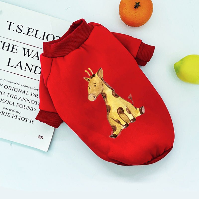 Felpina per Cani in Tinta Unita con Stampe di Animaletti - Must - Have Invernale di DogModa.it - Dog Moda