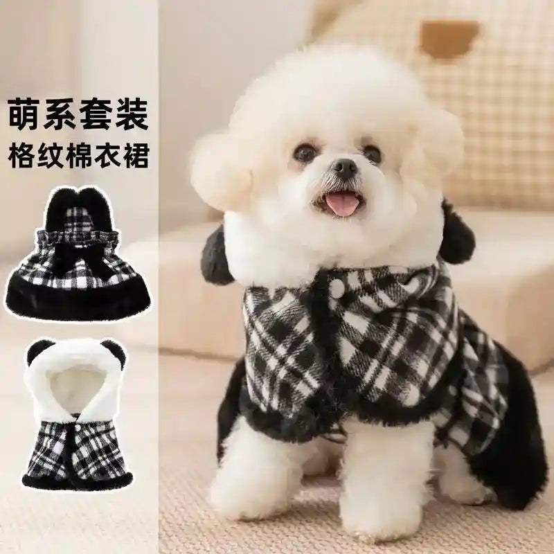 Set Panda Perros Gatos - Abrigo Vestido Invierno Caliente