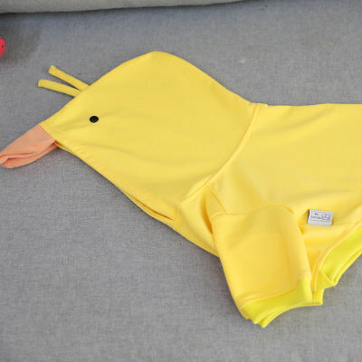 Dog Sweatshirt "Donald Duck" - Yellow with Orange Hood and Beak