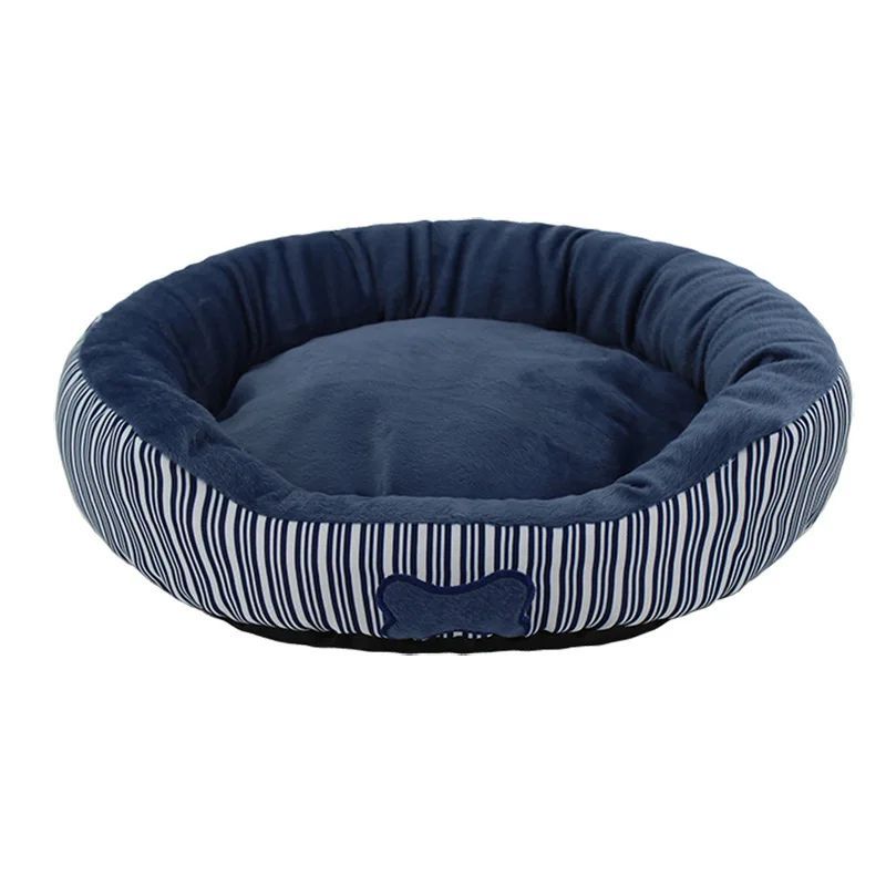 Hunde- und Katzenbett „Paris Striped“ – Warmer Samt
