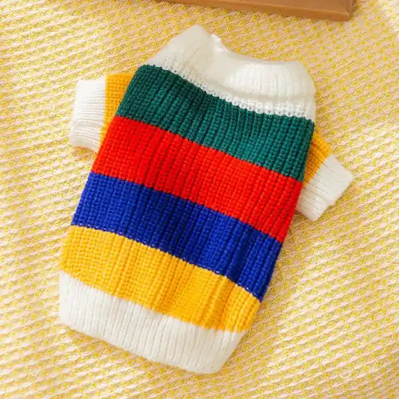 Maglione Patchwork a Strisce Colorate per Cani e Gatti by Dog Moda